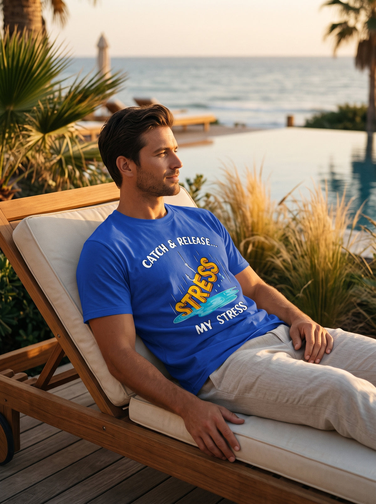 Catch Release Stres Atan Balıkçı %100 Pamuklu Tasarım T-Shirt