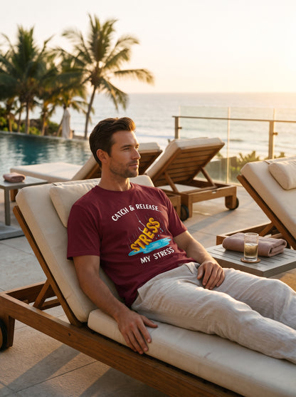 Catch Release Stres Atan Balıkçı %100 Pamuklu Tasarım T-Shirt