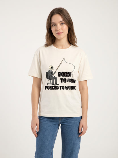 Born To Fish Balıkçı %100 Pamuklu Tasarım T-Shirt