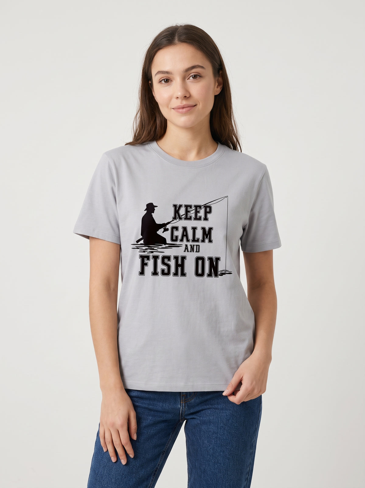 Keep Calm Balıkçı %100 Pamuklu Tasarım T-Shirt
