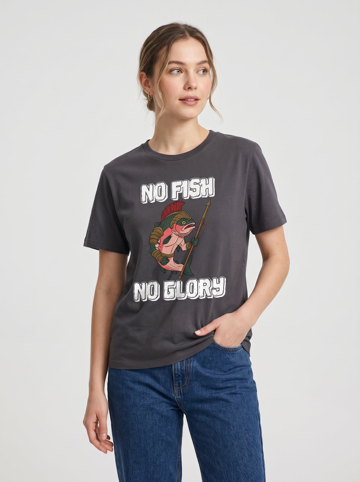 Gladiator Fish Balıkçı %100 Pamuklu Tasarım T-Shirt