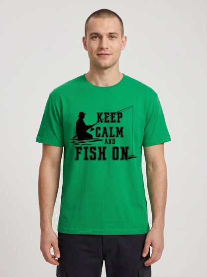 Keep Calm Balıkçı %100 Pamuklu Tasarım T-Shirt