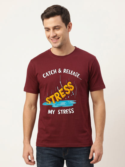 Catch Release Stres Atan Balıkçı %100 Pamuklu Tasarım T-Shirt