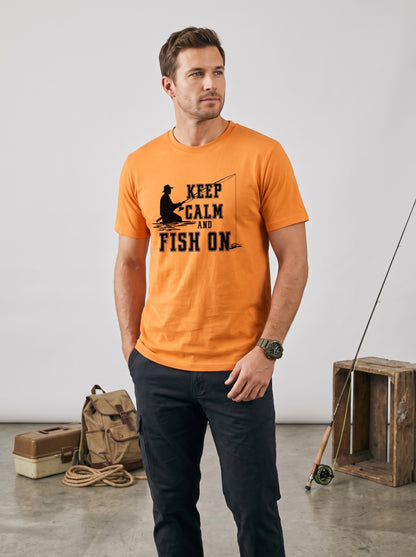 Keep Calm Balıkçı %100 Pamuklu Tasarım T-Shirt