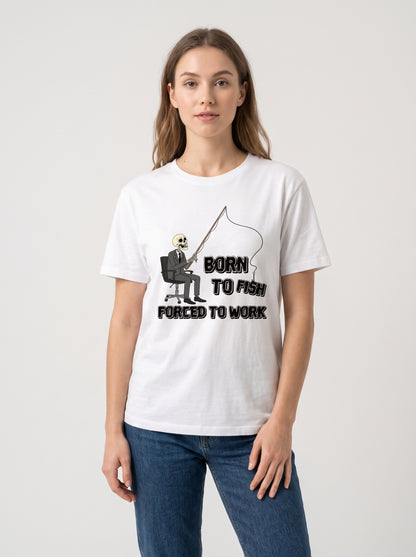 Born To Fish Balıkçı %100 Pamuklu Tasarım T-Shirt