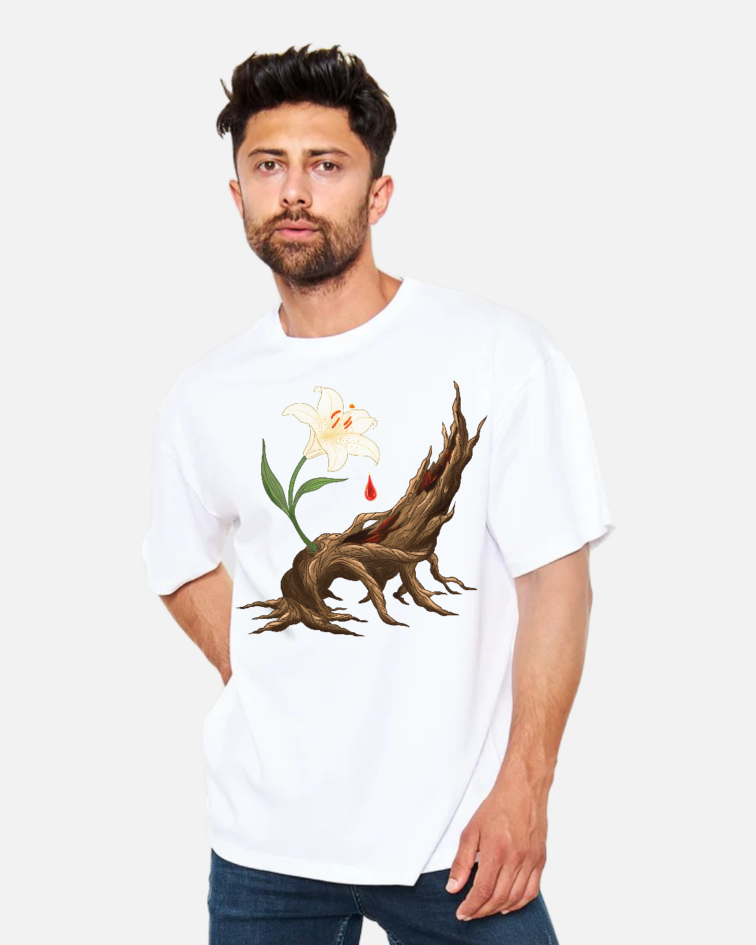 Mystic Lily - Köklerden Doğan Mucize - Oversize Tişört