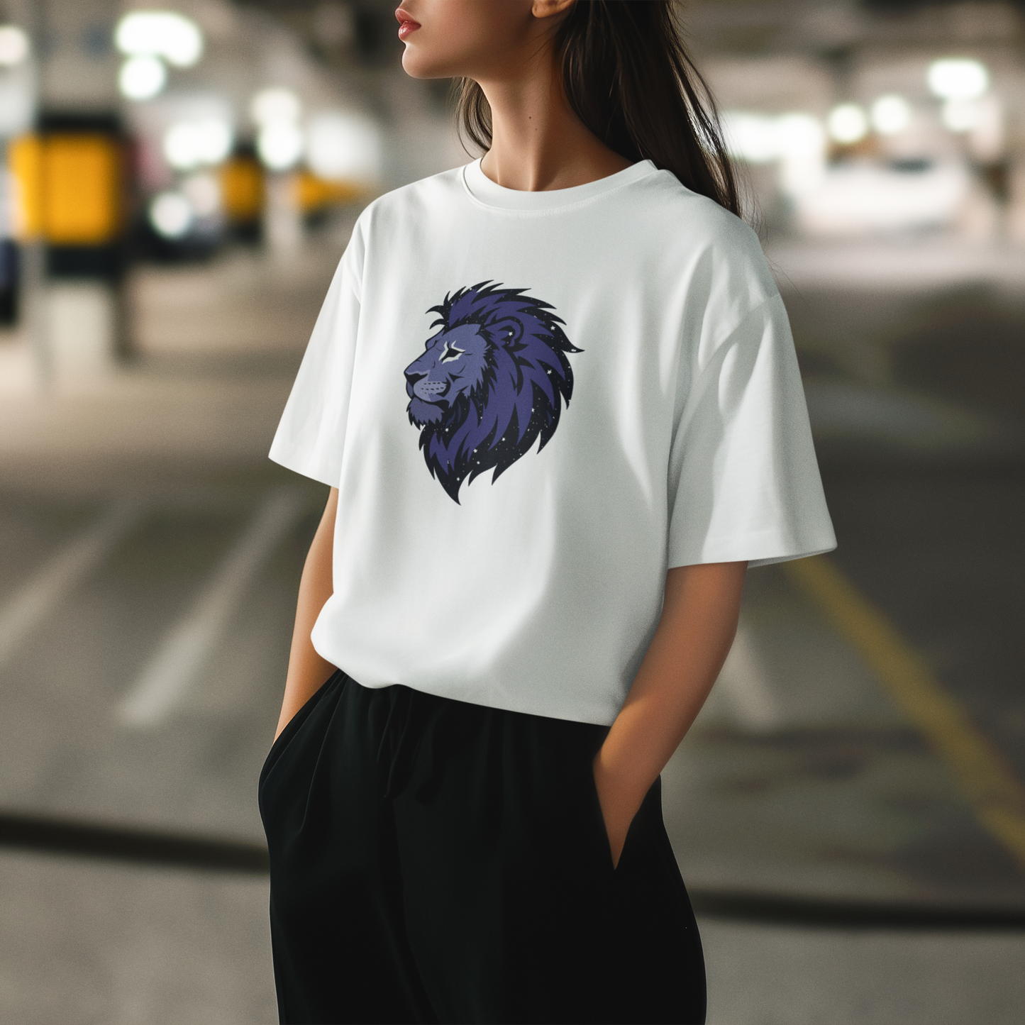 Mystic Lion - Kozmik Aslan Gücü Oversize Tişört