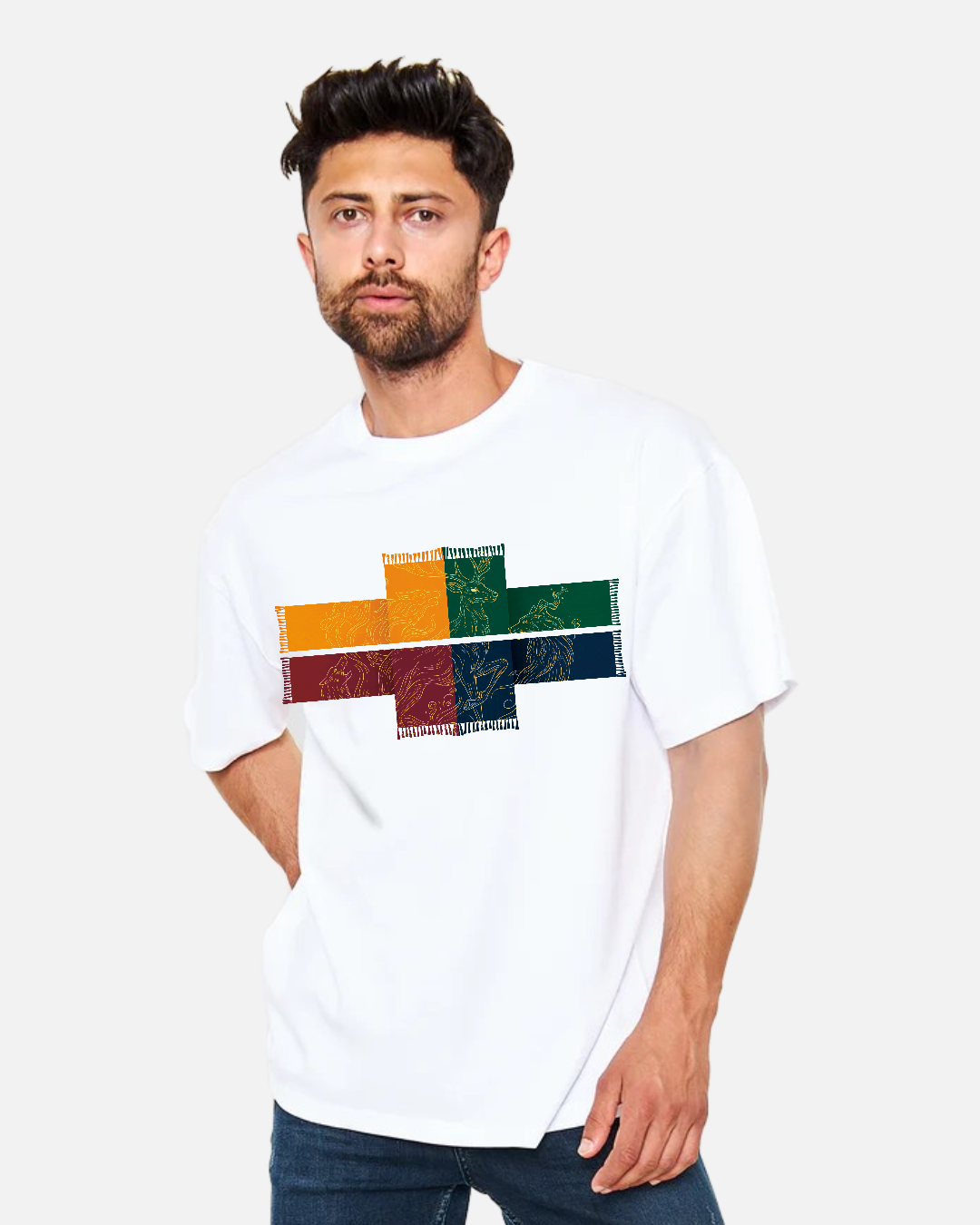 Mystic Unity – Four Spirits Scarf - Oversize T-Shirt