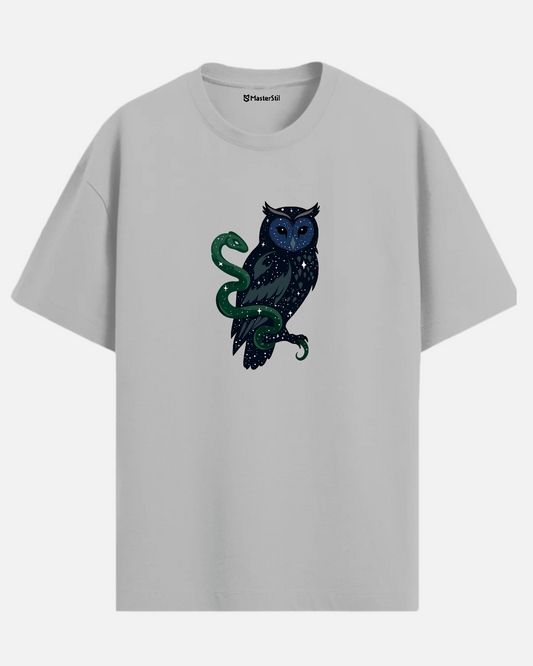 Mystic - Starry Owl and Snake T-Shirt Design
