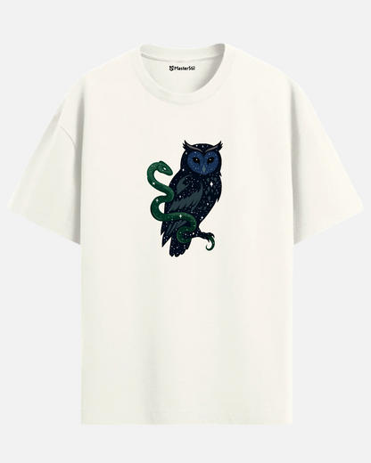 Mystic - Starry Owl and Snake T-Shirt Design