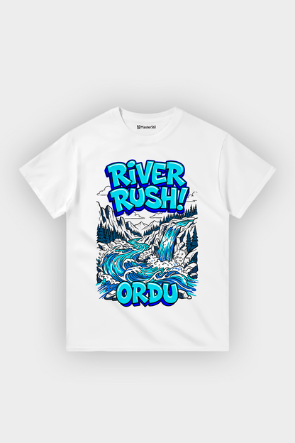 River Rush Ordu Esprili %100 Pamuklu Tasarım T-Shirt