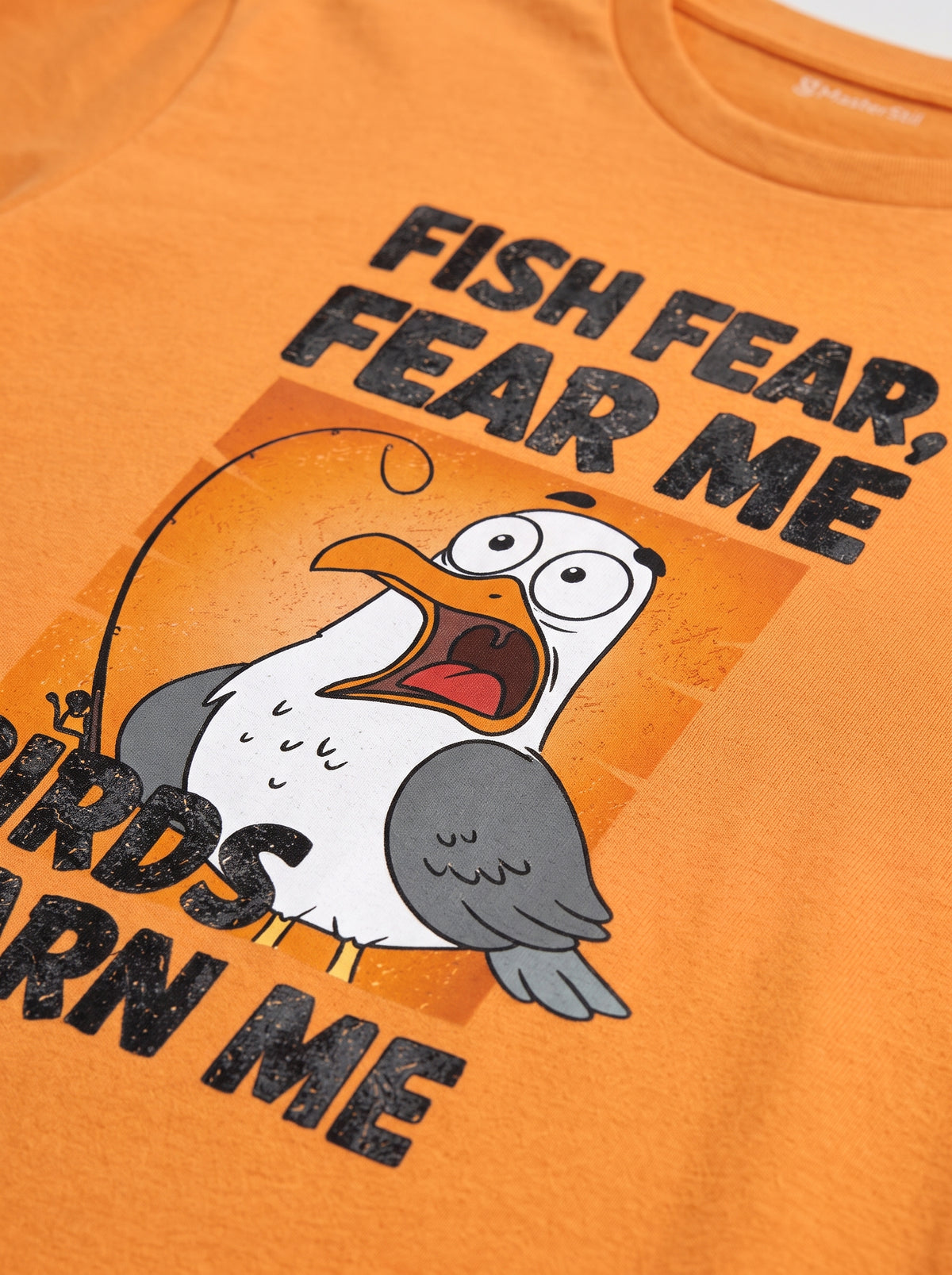 Fish Fear Me Esprili Balıkçı %100 Pamuklu Tasarım T-Shirt