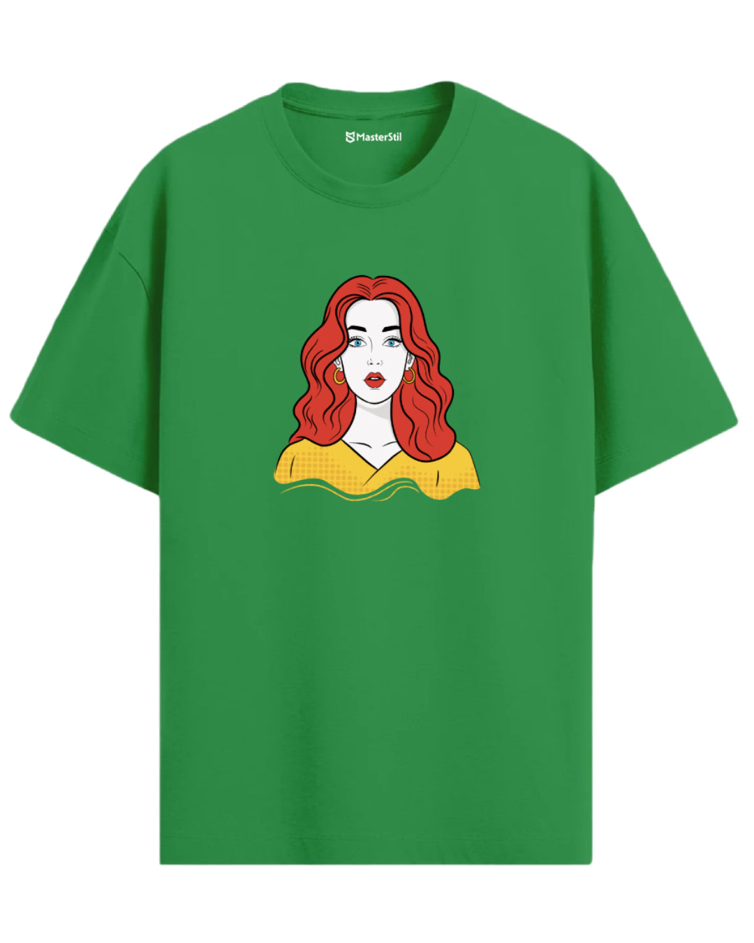 Pop Queen – Benekli Sarı Elbiseli PopArt Tişört | Oversize | Roy Ruhu Sokakta