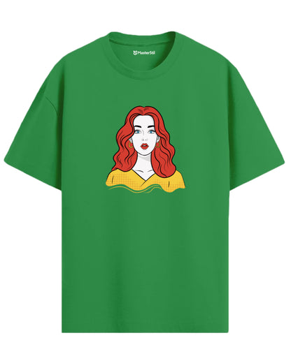 Pop Queen – Benekli Sarı Elbiseli PopArt Tişört | Oversize | Roy Ruhu Sokakta