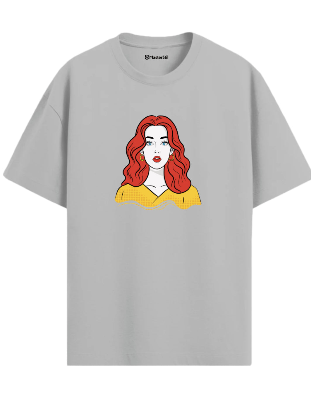 Pop Queen – Benekli Sarı Elbiseli PopArt Tişört | Oversize | Roy Ruhu Sokakta