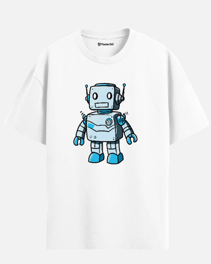 Retro Bot – PopArt Robot Design Oversized Unisex T-Shirt
