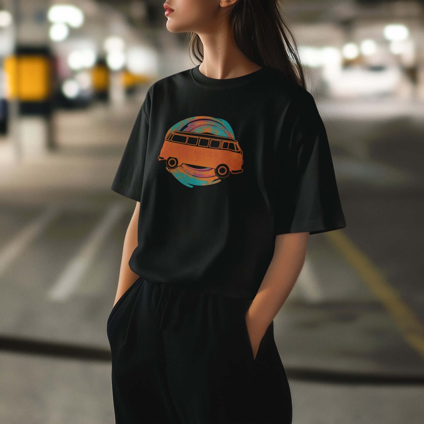 Road Trip Vibes – Retro Van T-Shirt | 90s Inspired Unisex Oversize