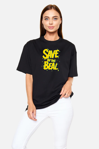 SAVE BY THE BEAL – Retro Neon Text T-Shirt | Unisex | 90s PopArt Oversize Style