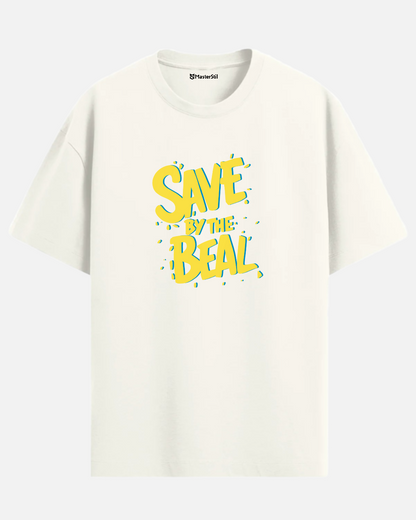 SAVE BY THE BEAL – Retro Neon Text T-Shirt | Unisex | 90s PopArt Oversize Style