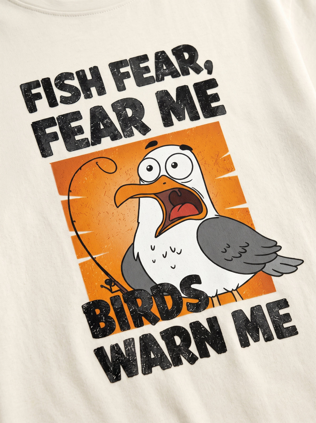 Fish Fear Me Esprili Balıkçı %100 Pamuklu Tasarım T-Shirt