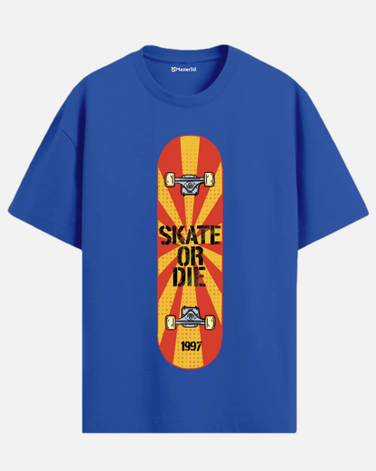 Skate or Die 1997 – Retro Skateboard Spirit PopArt T-Shirt Oversize 100% Cotton | Unisex Streetwear Style