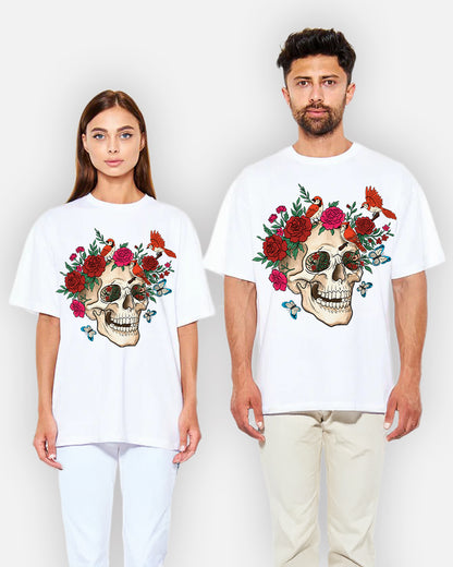 Skull Bloom – Wear the Silence with Flowers T-Shirt
