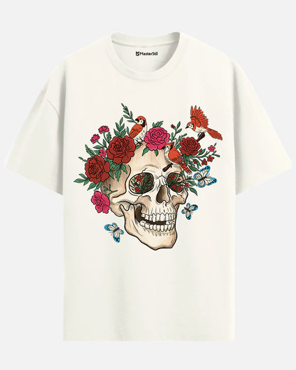 Skull Bloom – Wear the Silence with Flowers T-Shirt