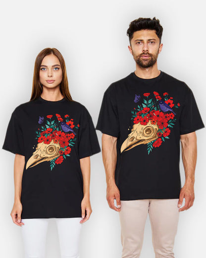 Skull Bloom – Wear the Silence with Flowers T-Shirt