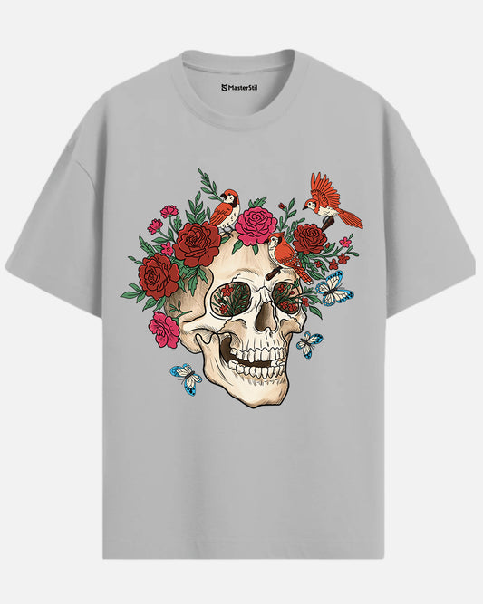 Skull Bloom – Wear the Silence with Flowers T-Shirt