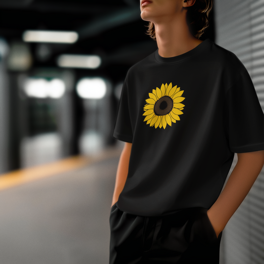 Sunshine Energy | Oversize Ayçiçeği Popart Tişört