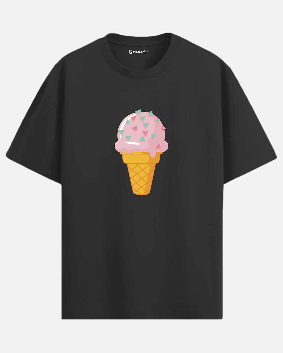 Tatlı Günler – PopArt Stil Renkli Dondurma Tasarımlı Oversize Unisex Tişört