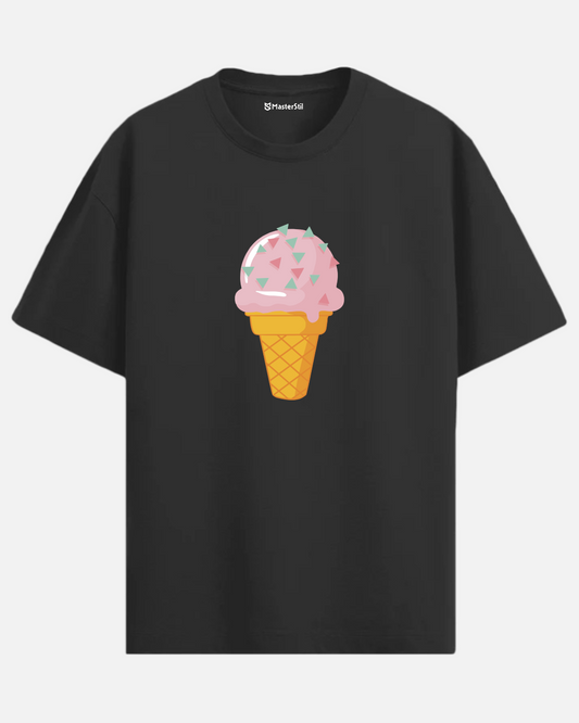 Sweet Days – PopArt Style Colorful Ice Cream Design Oversize Unisex T-Shirt