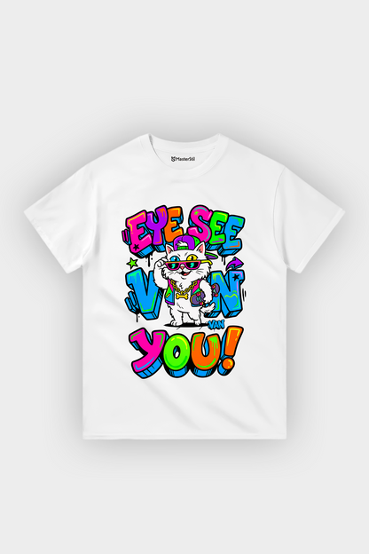 Eye See Van You Esprili %100 Pamuklu Tasarım T-Shirt