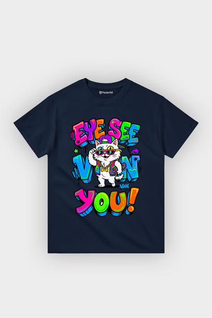 Eye See Van You Esprili %100 Pamuklu Tasarım T-Shirt