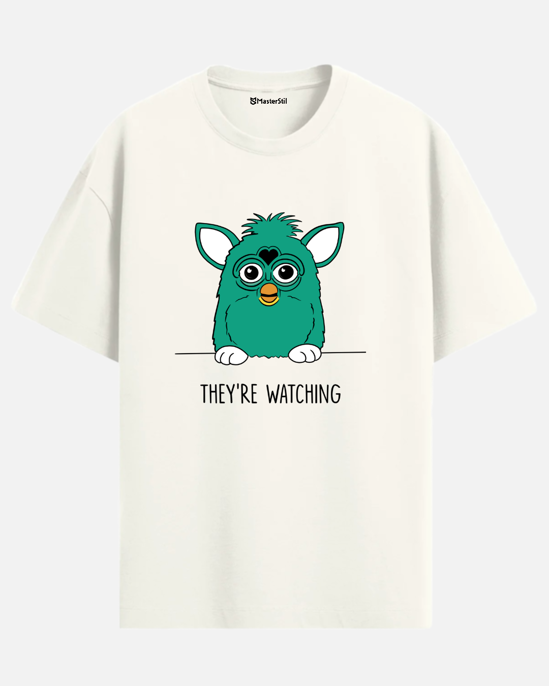 Watcher Bot – Nostalgic Surveillance Humor PopArt T-Shirt Oversize | Unisex Retro Humor Design