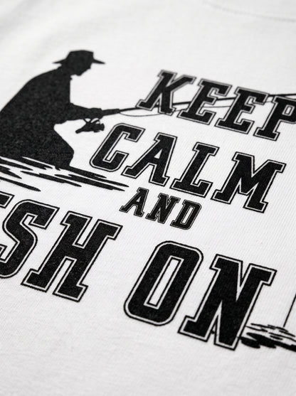 Keep Calm Balıkçı %100 Pamuklu Tasarım T-Shirt