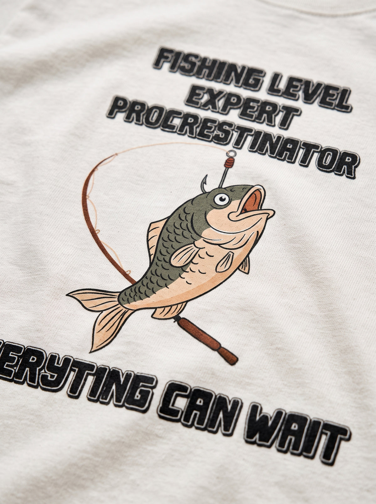 Expert Procrastinator Balıkçı %100 Pamuklu Tasarım T-Shirt