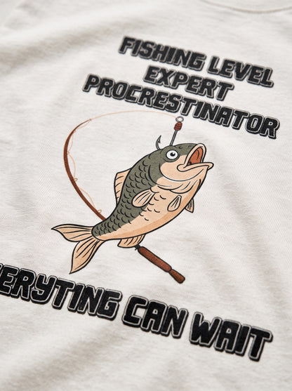 Expert Procrastinator Balıkçı %100 Pamuklu Tasarım T-Shirt