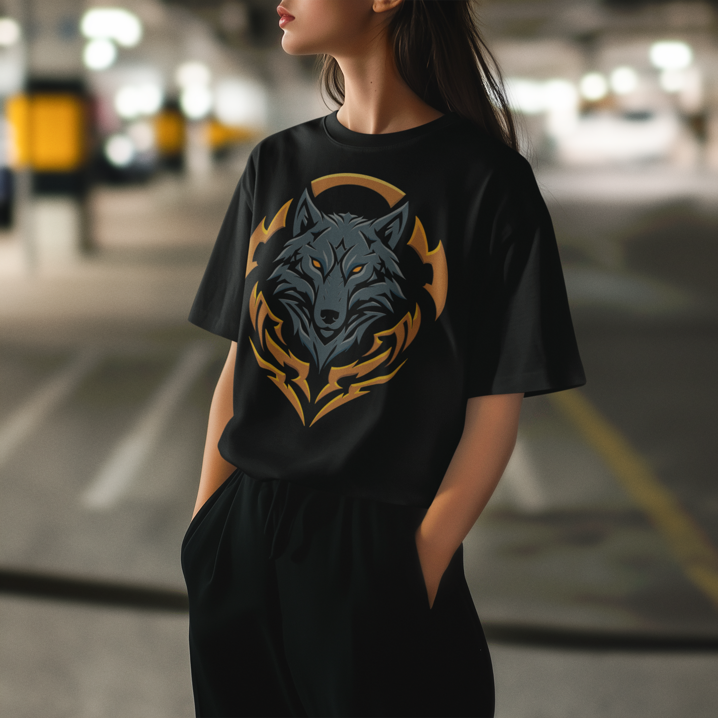 Wolf Instinct | Tribal Kurt Ruhu Oversize Tişört