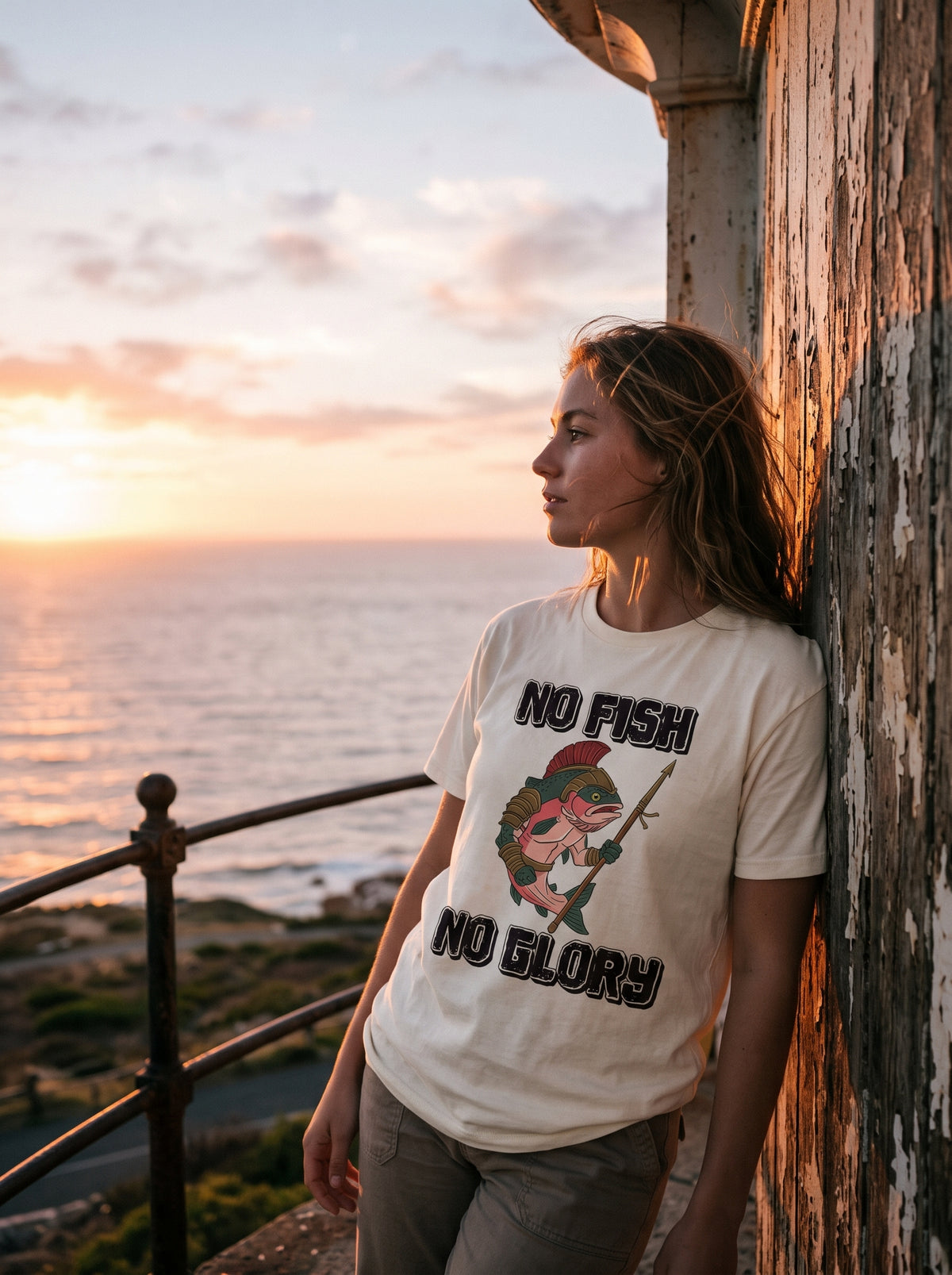 Gladiator Fish Balıkçı %100 Pamuklu Tasarım T-Shirt