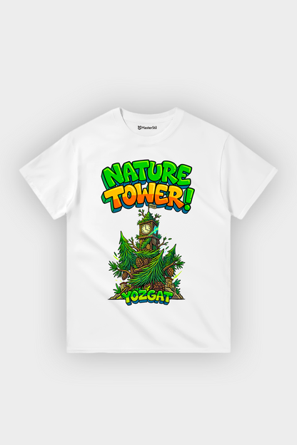 Nature Tower Yozgat Esprili %100 Pamuklu Tasarım T-Shirt