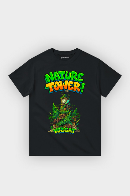 Nature Tower Yozgat Esprili %100 Pamuklu Tasarım T-Shirt