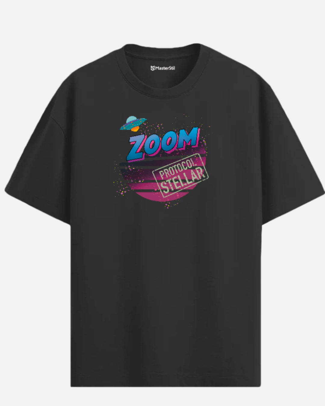 ZOOM – Protocol Stellar | Retro Sci-Fi Unisex Oversize T-Shirt